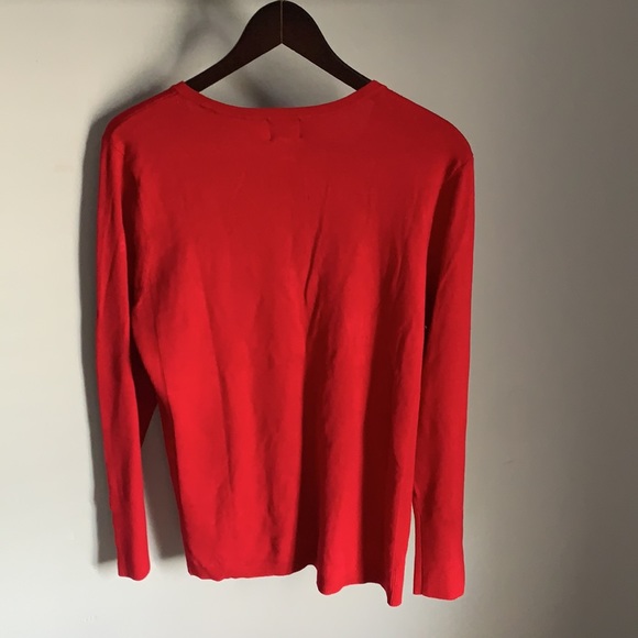 NWT! JM Collection Ladies Red Crew Neck Sweater - Picture 3 of 3